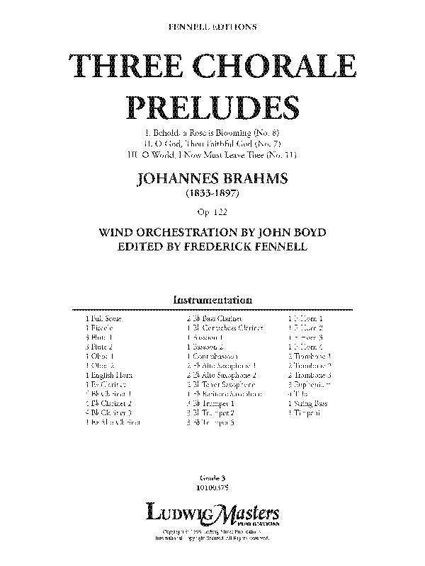 Three Chorale Preludes, Op. 122 Cover Image