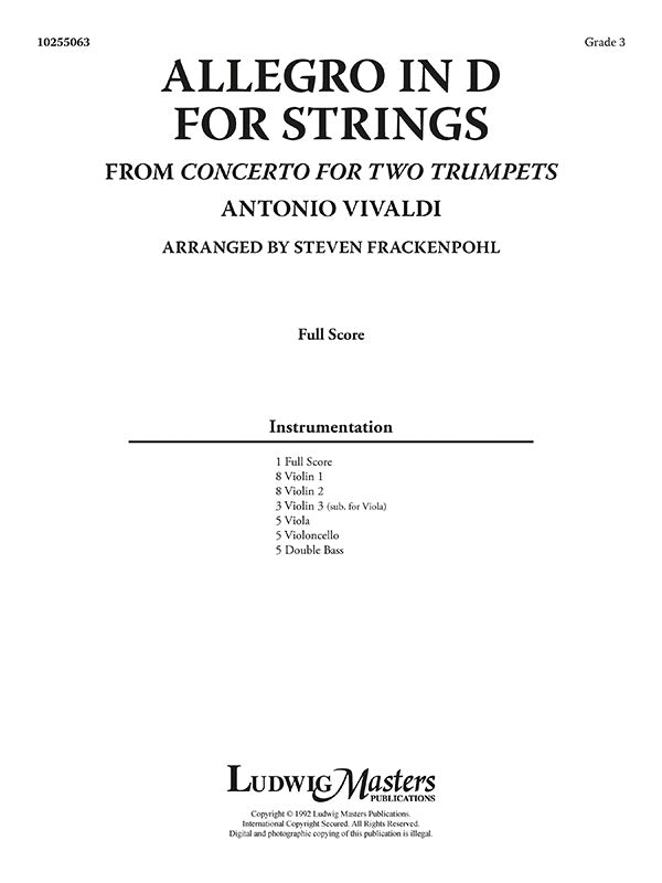 Allegro in D for Strings Cover Image