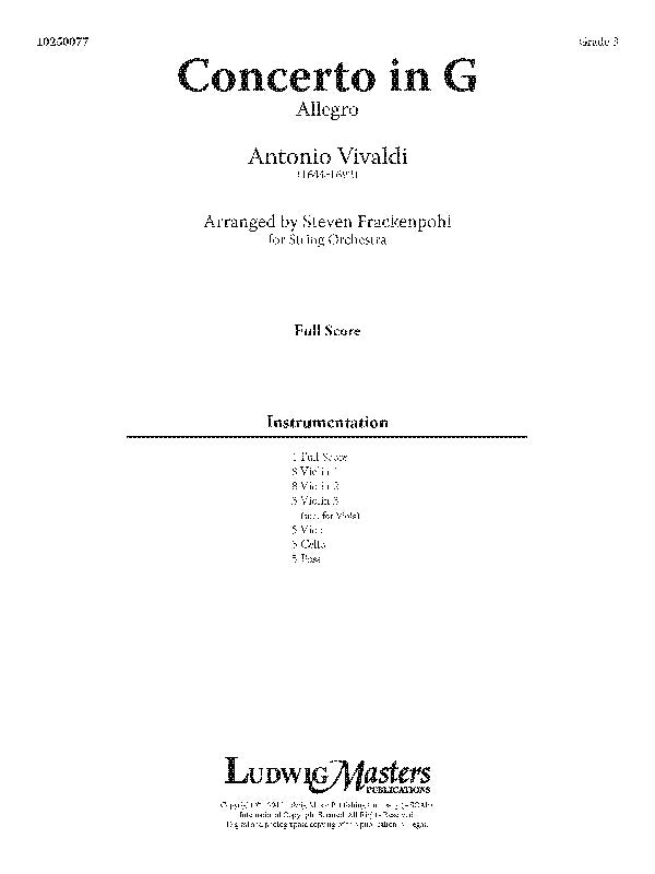 Concerto In G Cover Image