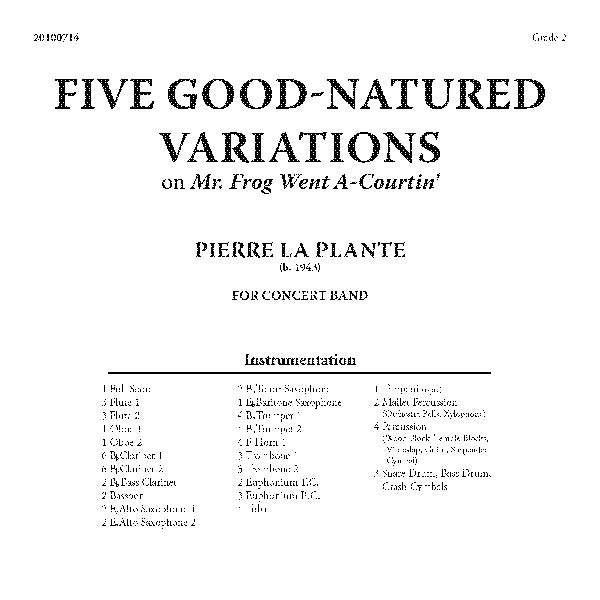 Five Good Natured Variations on Mr. Frog Went a Courtin' Cover Image