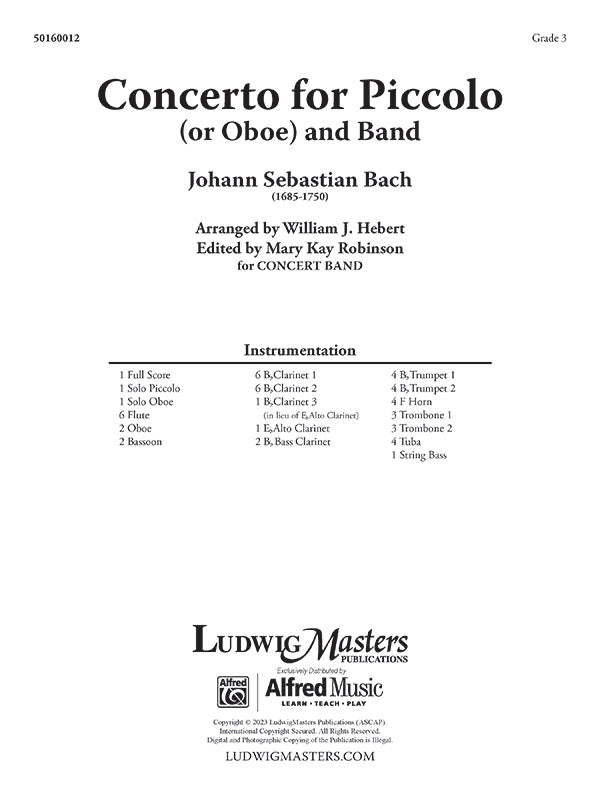 Concerto for Piccolo or Oboe and Band Cover Image
