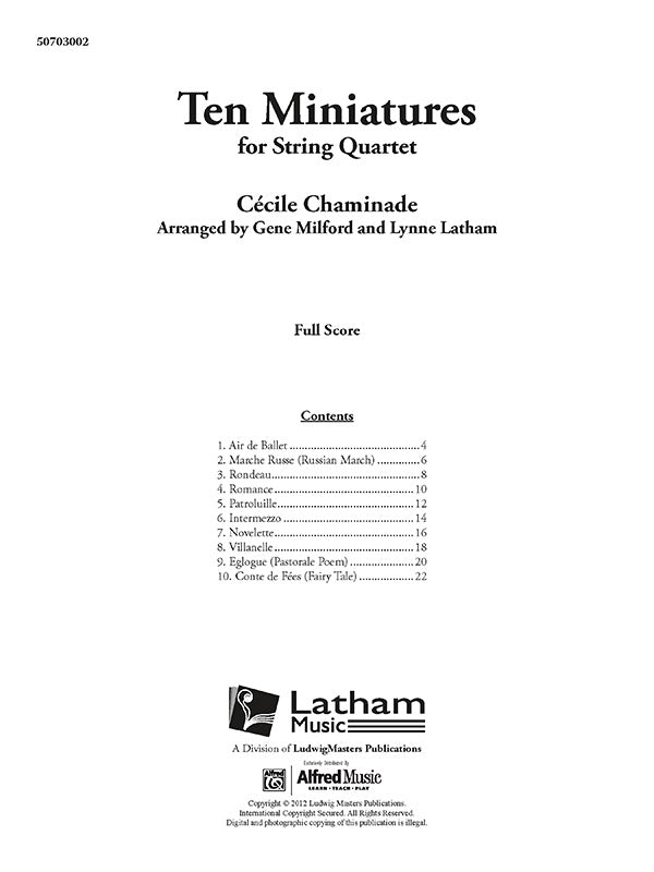 Ten Miniatures for String Quartet Cover Image