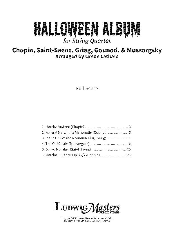 Halloween Album for String Quartet Cover Image
