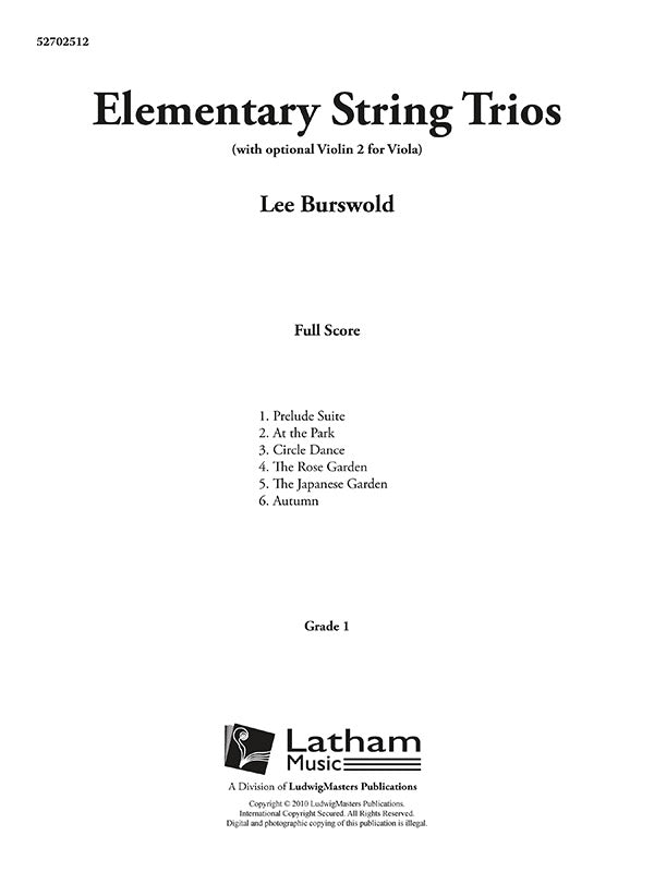 Elementary String Trios Cover Image