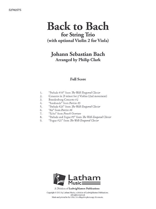 Back to Bach Cover Image