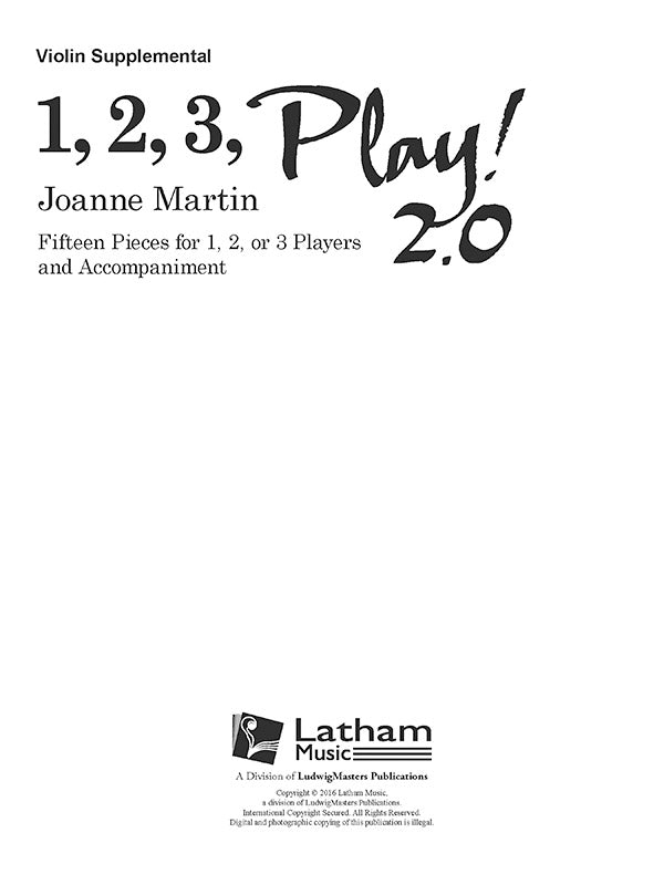 1, 2, 3 Play! 2.0 Supplemental Violin Part Cover Image