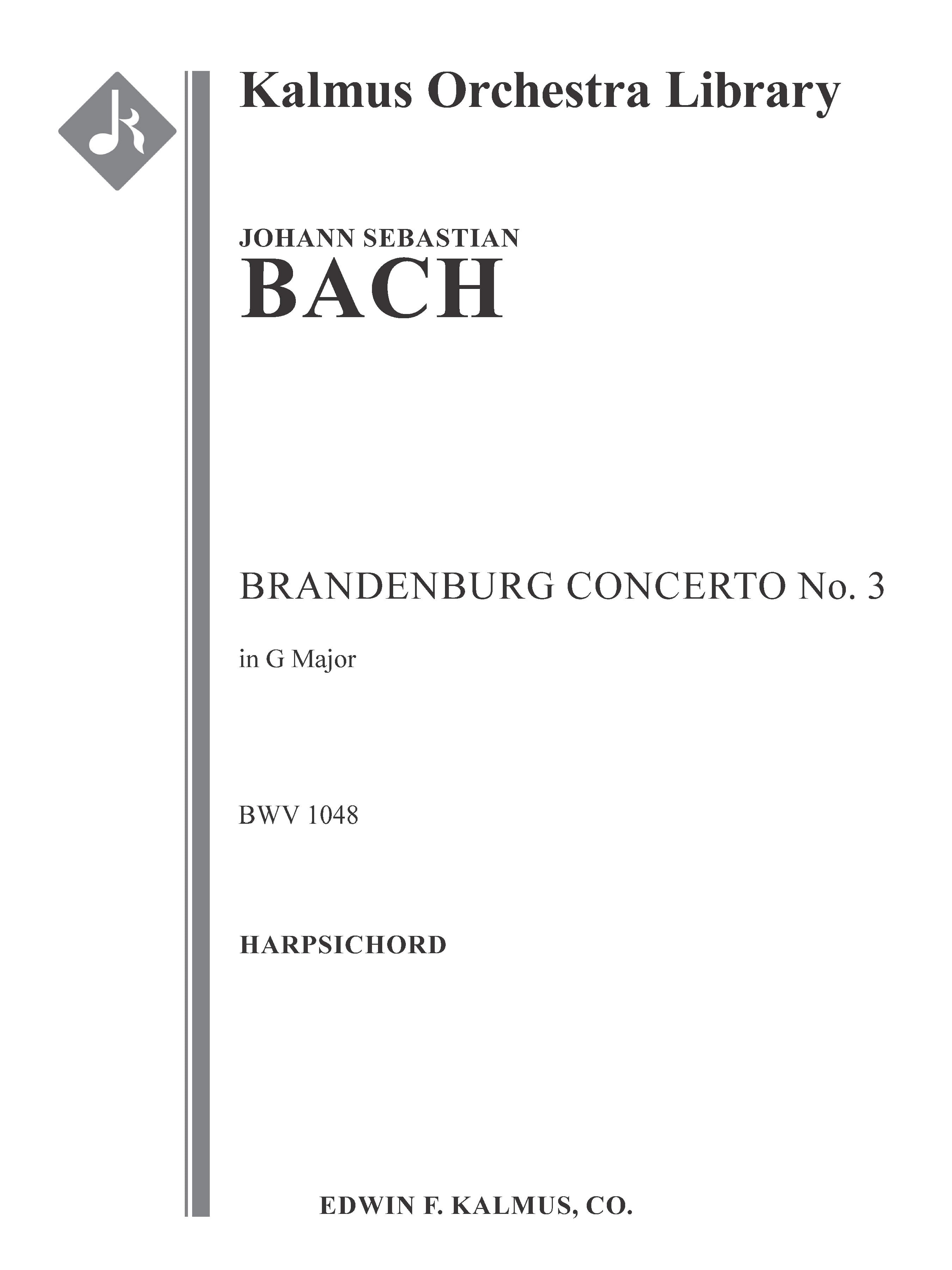 Brandenburg Concerto No. 3 in G, BWV 1048 Cover Image
