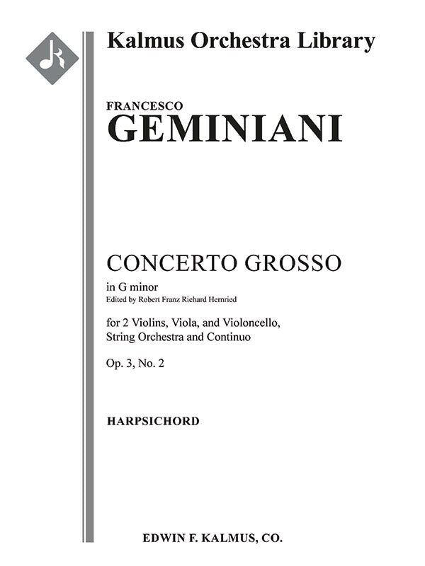 Concerto Grosso in G minor, Op. 3, No. 2 Cover Image