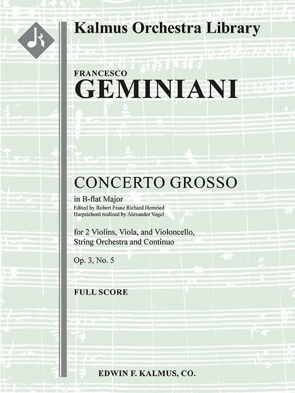 Concerto Grosso in B-flat, Op. 3, No. 5 Cover Image