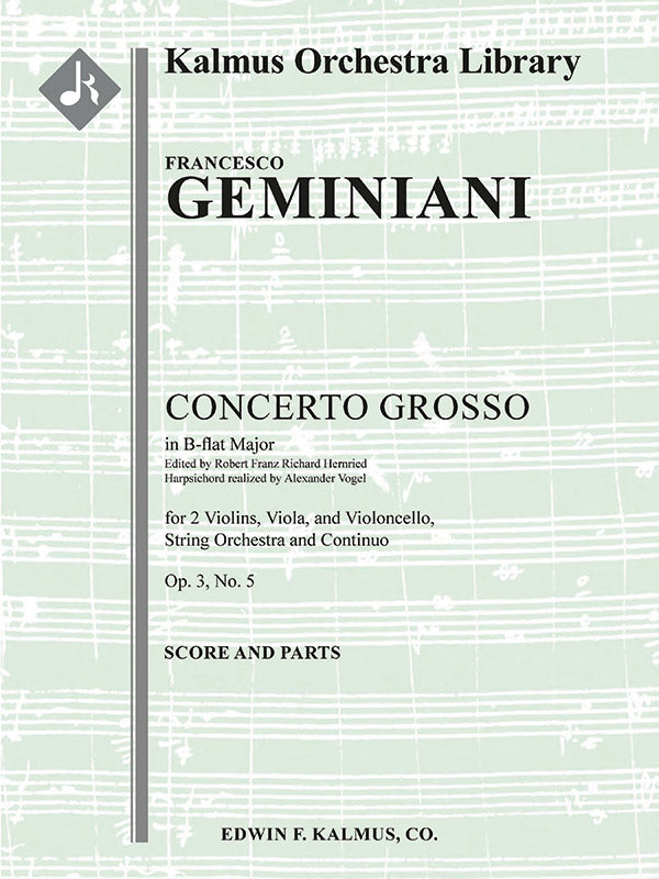 Concerto Grosso in B-flat, Op. 3, No. 5 Cover Image