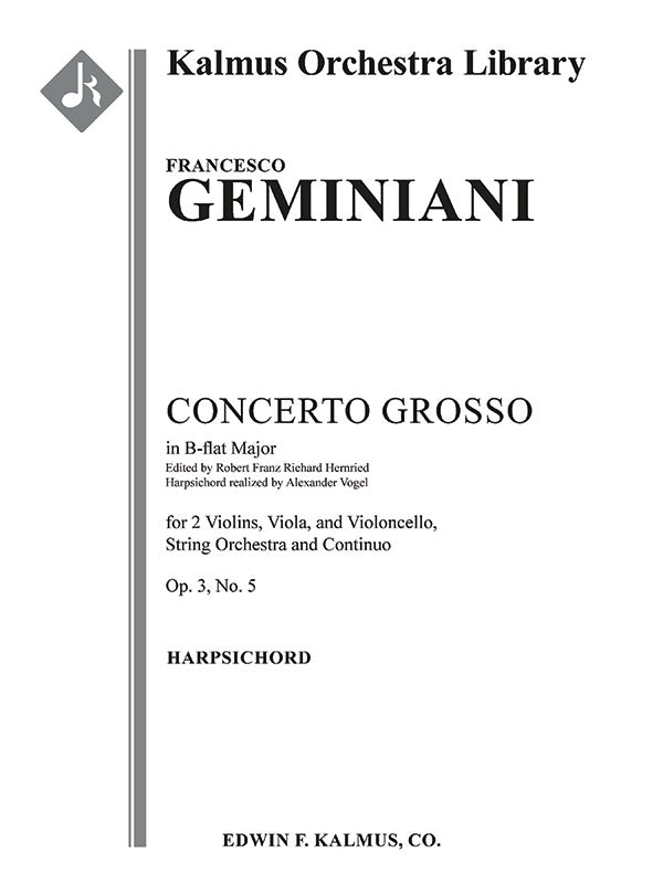 Concerto Grosso in B-flat, Op. 3, No. 5 Cover Image