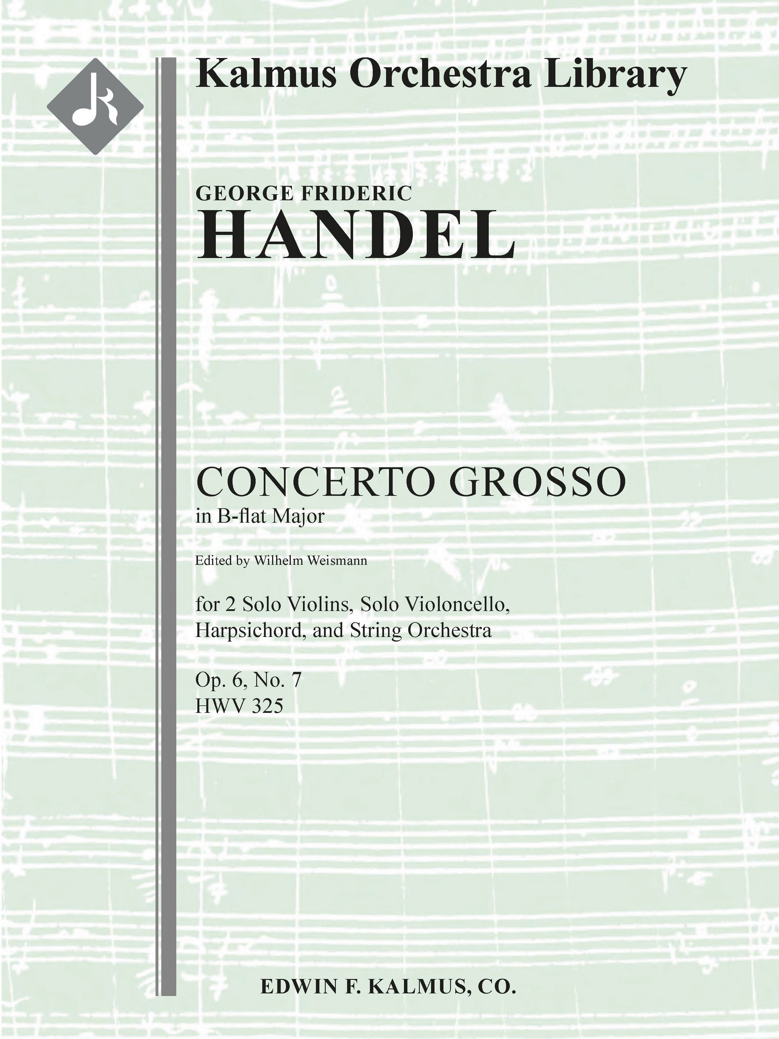 Concerto Grosso in B-flat, Op. 6, No. 7, HWV 325 Cover Image