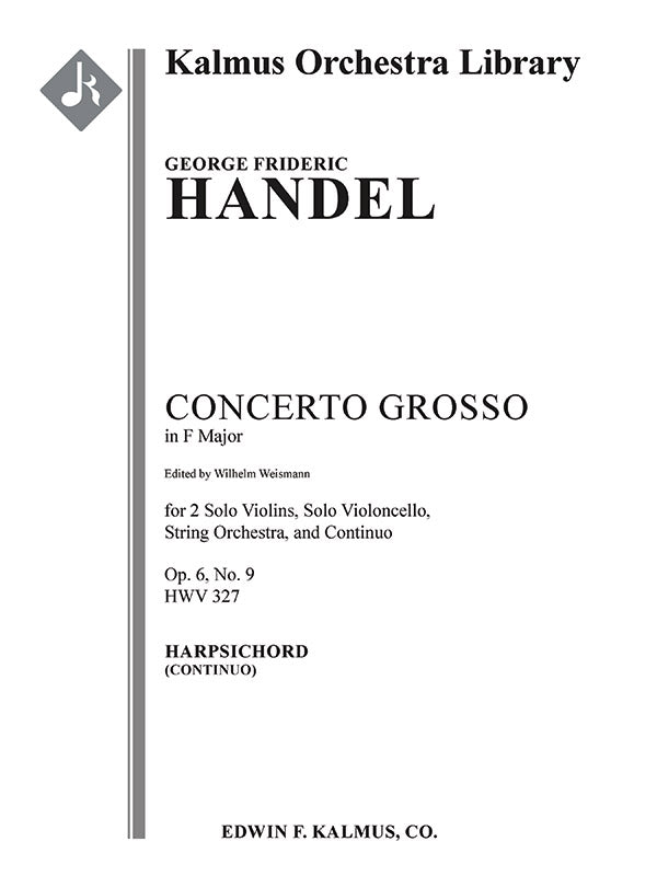 Concerto Grosso in F, Op. 6, No. 9, HWV 327 Cover Image