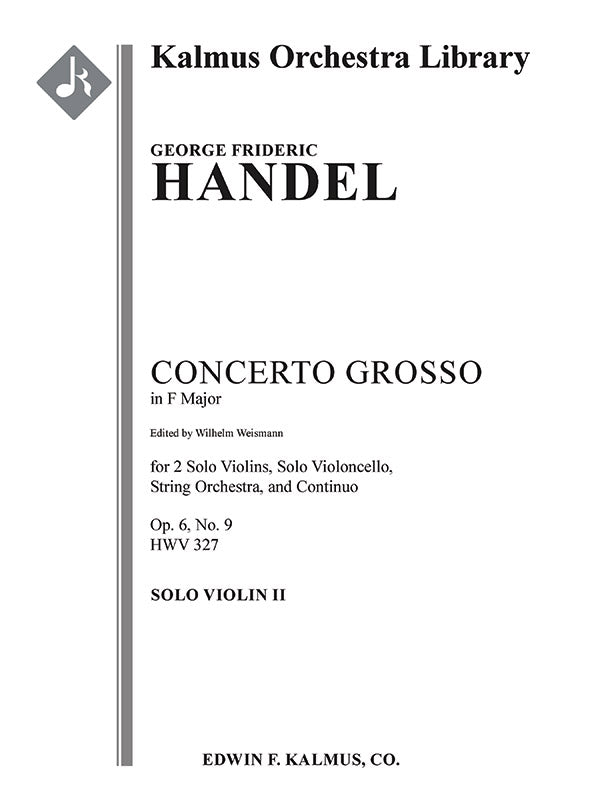 Concerto Grosso in F, Op. 6, No. 9, HWV 327 Cover Image