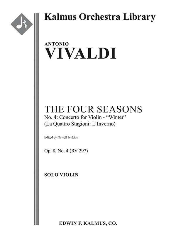 The Four Seasons, No. 4: Concerto for Violin in F minor - Winter (Le Quattro Stagioni: L'Inverno, RV297/F.I: 25) Cover Image