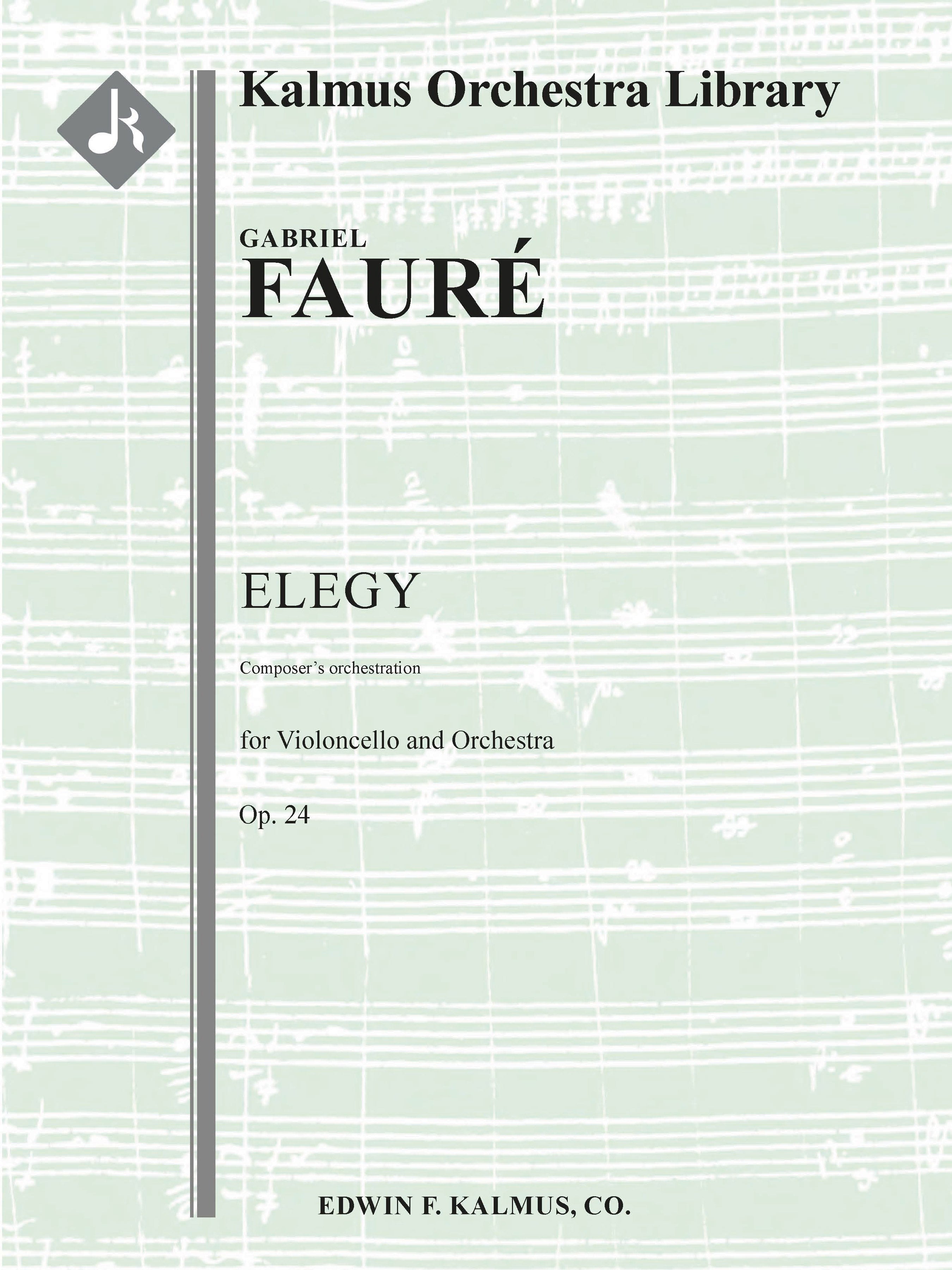 Elegy for Cello and Orchestra, Op. 24 (composer's orchestration) Cover Image