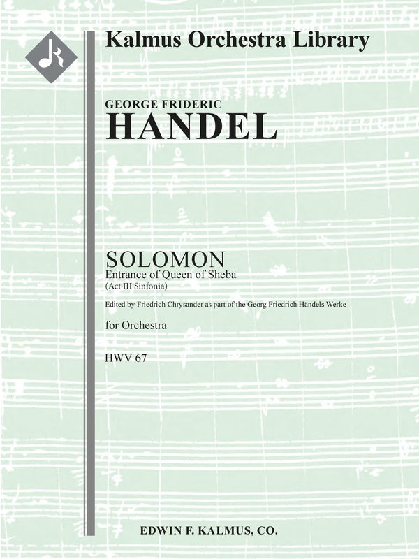 Solomon, HWV 67: Entrance of Queen of Sheba (Act III Sinfonia) Cover Image