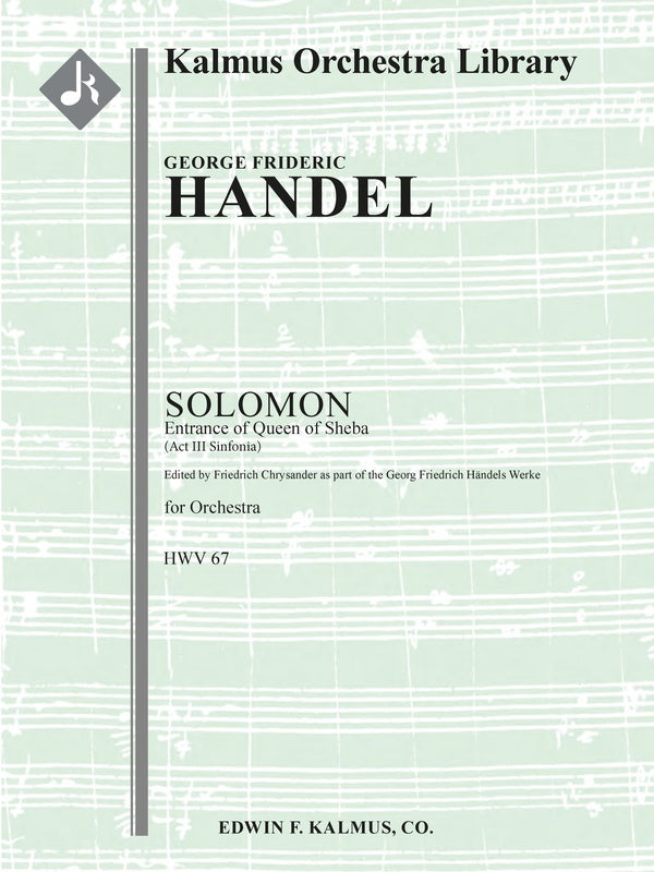 Solomon, HWV 67: Entrance of Queen of Sheba (Act III Sinfonia) Cover Image