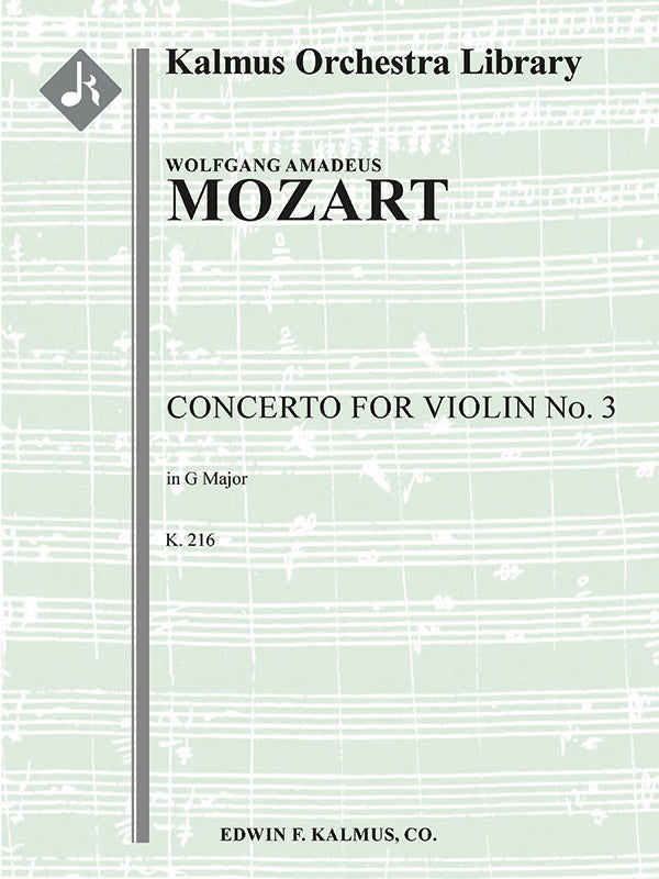 Concerto for Violin No. 3 in G, K. 216 Cover Image