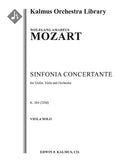 Sinfonia Concertante for Violin, Viola, and Orchestra, K. 364/320d Cover Image
