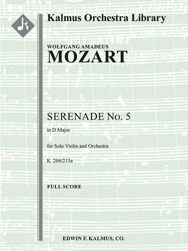 Serenade No. 5 in D, K. 204/213a Cover Image