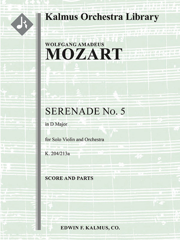 Serenade No. 5 in D, K. 204/213a Cover Image