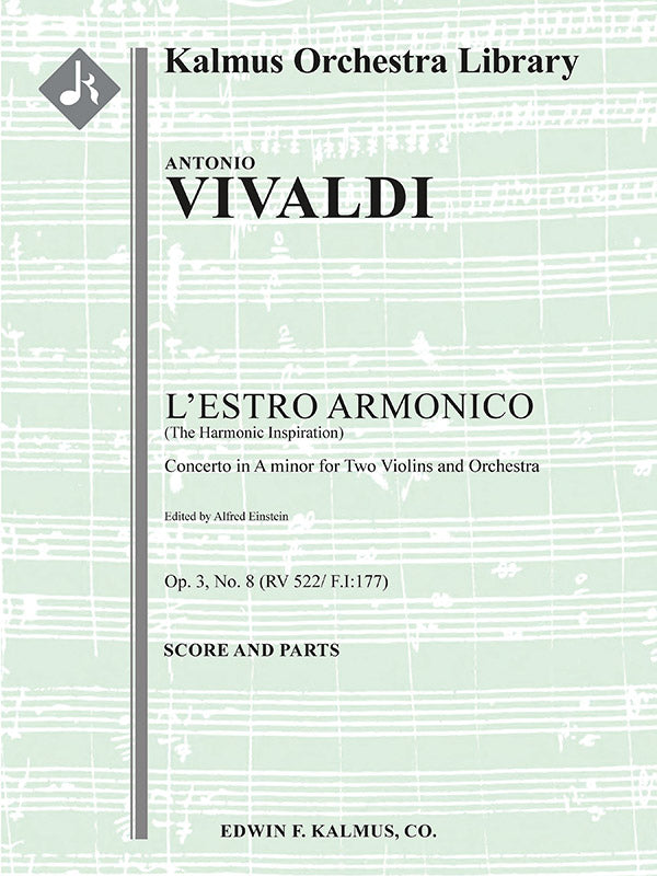 L'Estro Armonico, Op. 3, No. 8: Concerto for Two Violins in A minor, RV 522/ F.I:177 Cover Image