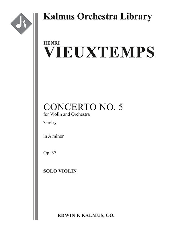 Concerto for Violin No. 5 in A minor, Op. 37 'Gretry' Cover Image