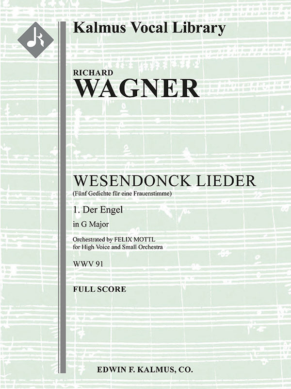 Wesendonck Lieder: No. 1, Der Engel [arrangement in G]: (Fuenf Gedichte fuer eine Frauenstimme) Cover Image