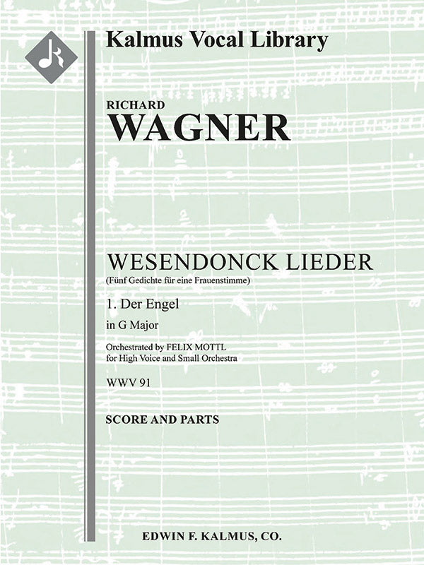 Wesendonck Lieder: No. 1, Der Engel [arrangement in G]: (Fuenf Gedichte fuer eine Frauenstimme) Cover Image