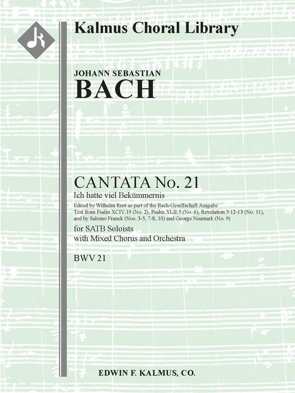 Cantata No. 21: Ich hatte viel Bekuemmernis, BWV 21 Cover Image