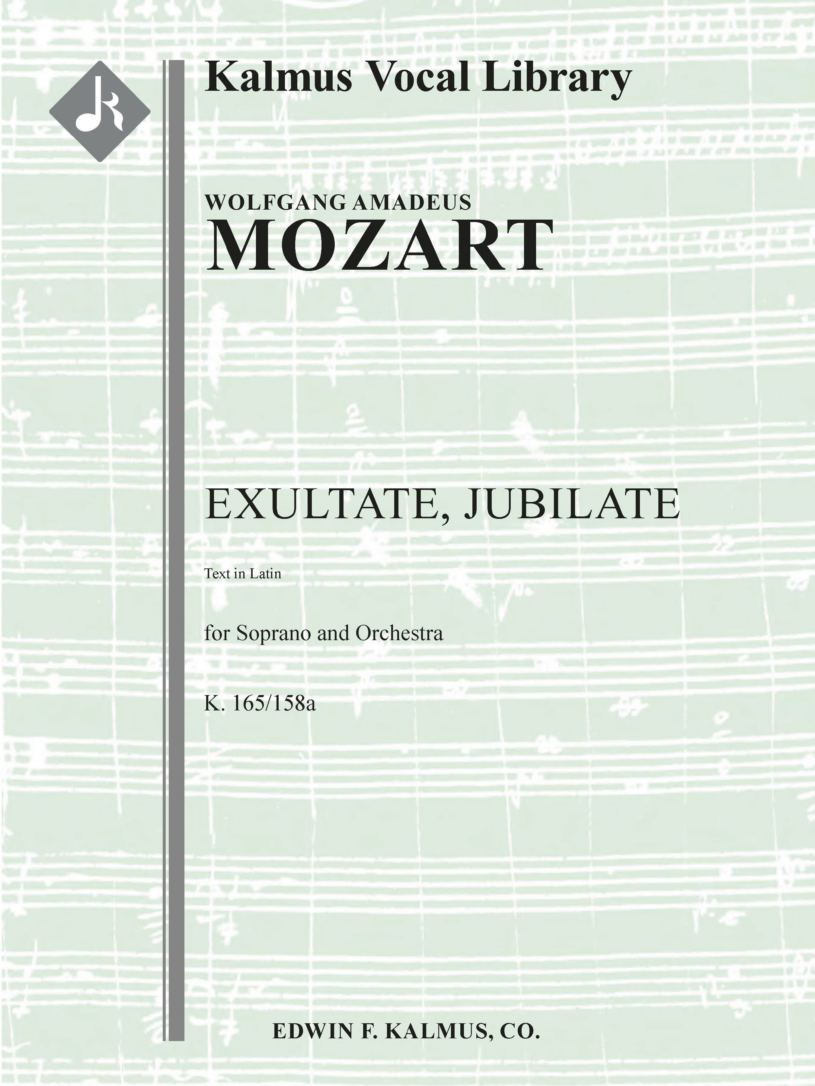 Exsultate, Jubilate, K. 165/158a Cover Image