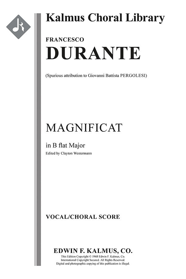 Magnificat in B-flat [Spurious attribution to Pergolesi] Cover Image
