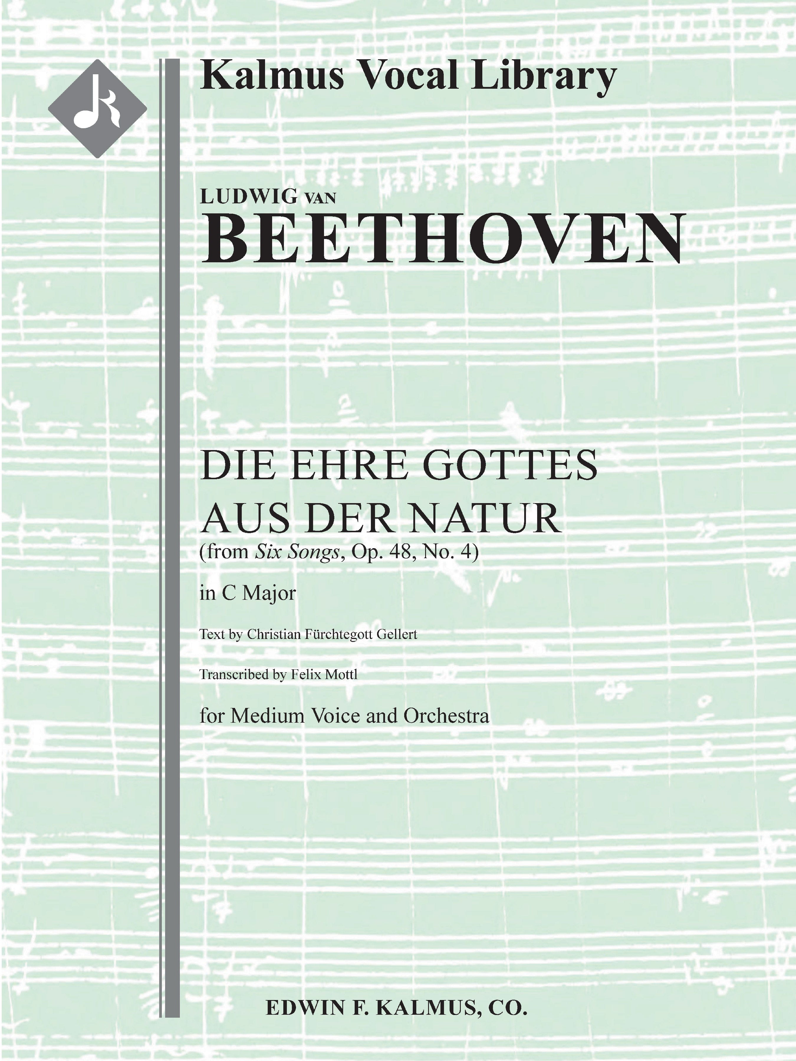 Die Ehre Gottes aus der Natur (from Six Songs, Op. 48, No. 4) [arrangement in C] Cover Image
