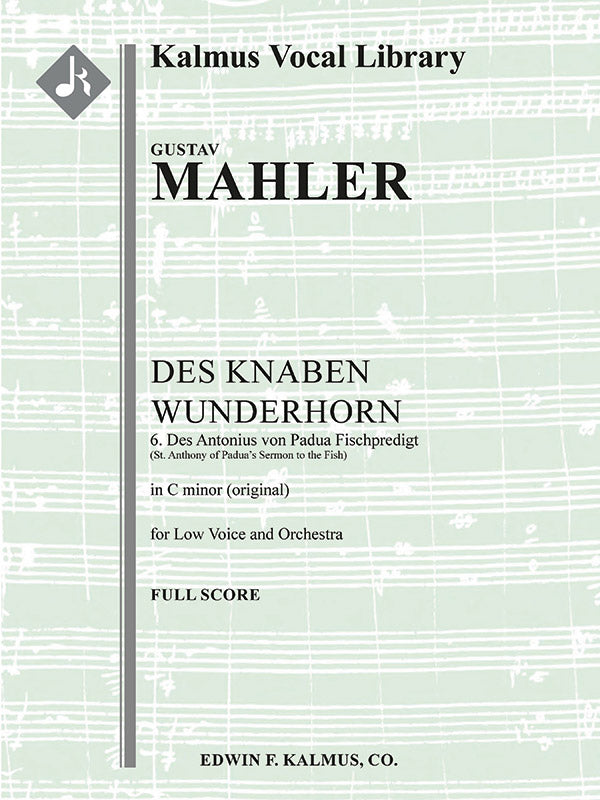 Des Knaben Wunderhorn; No. 6: Des Antonius von Padua Fischpredigt, low voice (C minor, original key) Cover Image