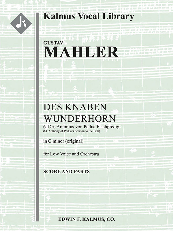 Des Knaben Wunderhorn; No. 6: Des Antonius von Padua Fischpredigt, low voice (C minor, original key) Cover Image