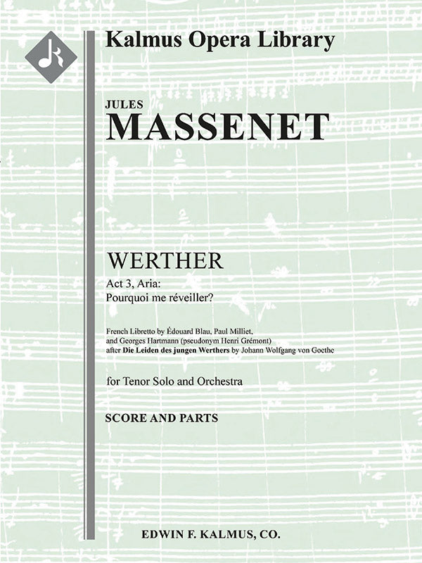 Werther: Act 3, Aria: Pourquoi me reveiller (tenor; excerpt) Cover Image