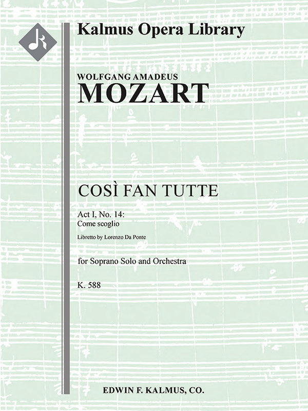 Cosi fan Tutte, K. 588: No. 14: Act I, Aria: Come scoglio (soprano) Cover Image