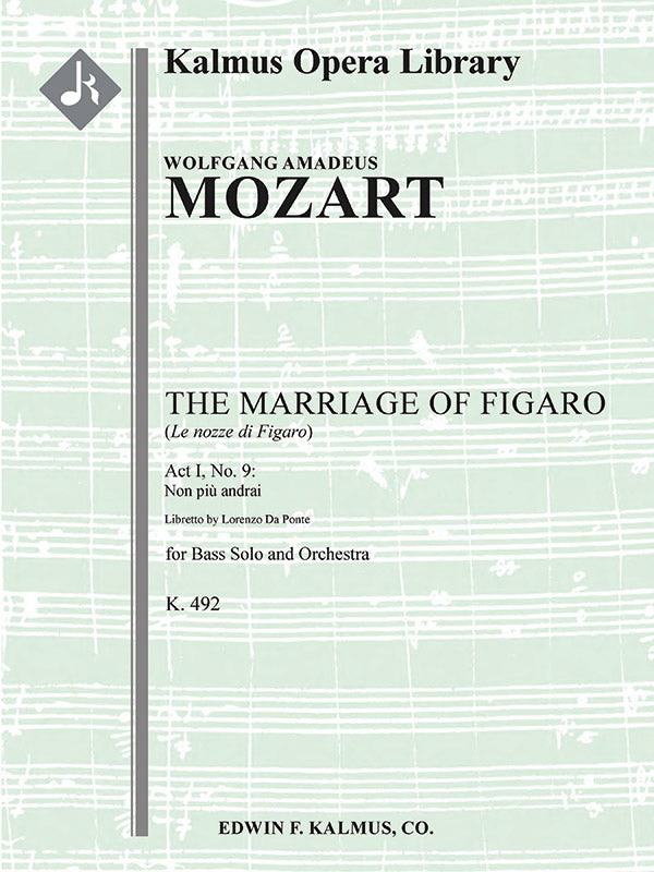 The Marriage of Figaro, K. 492: No. 9: Act I, Aria: Non piu andrai (bass; Le Nozze di Figaro) Cover Image