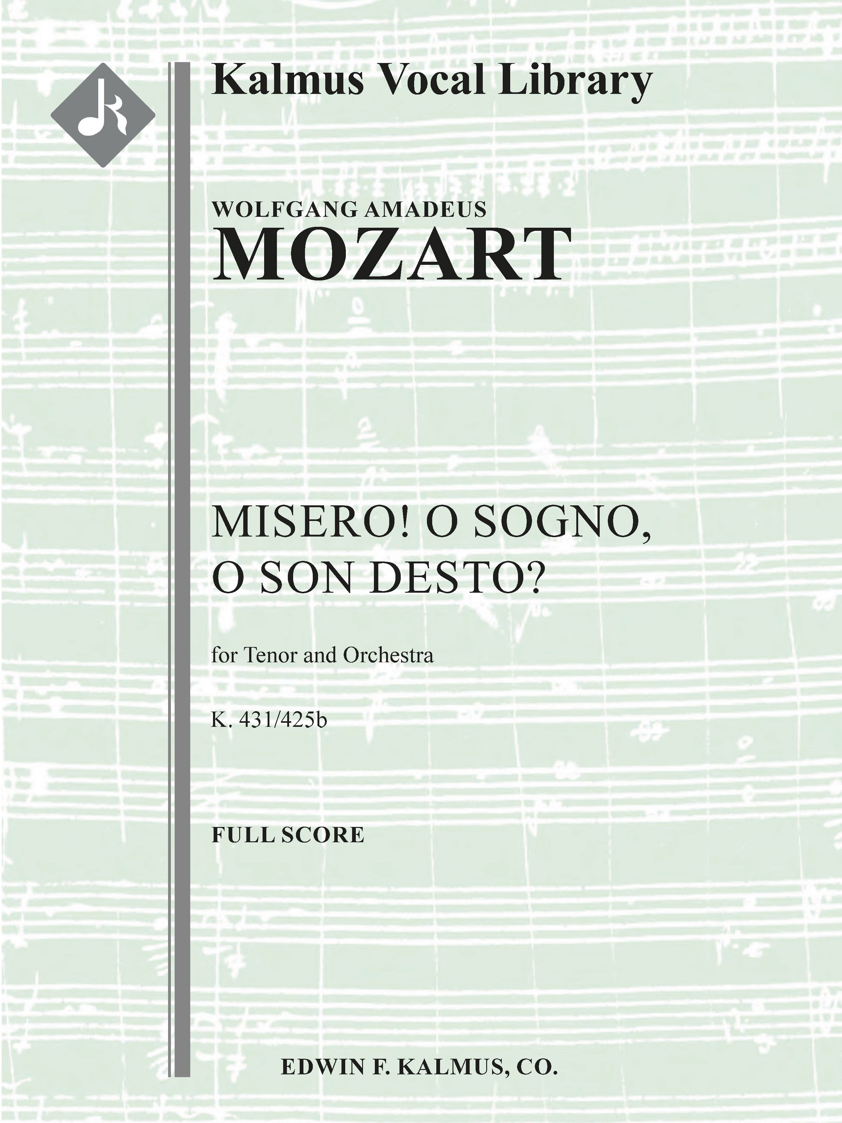 Misero! o sogno, o son desto, K. 431/425b Cover Image