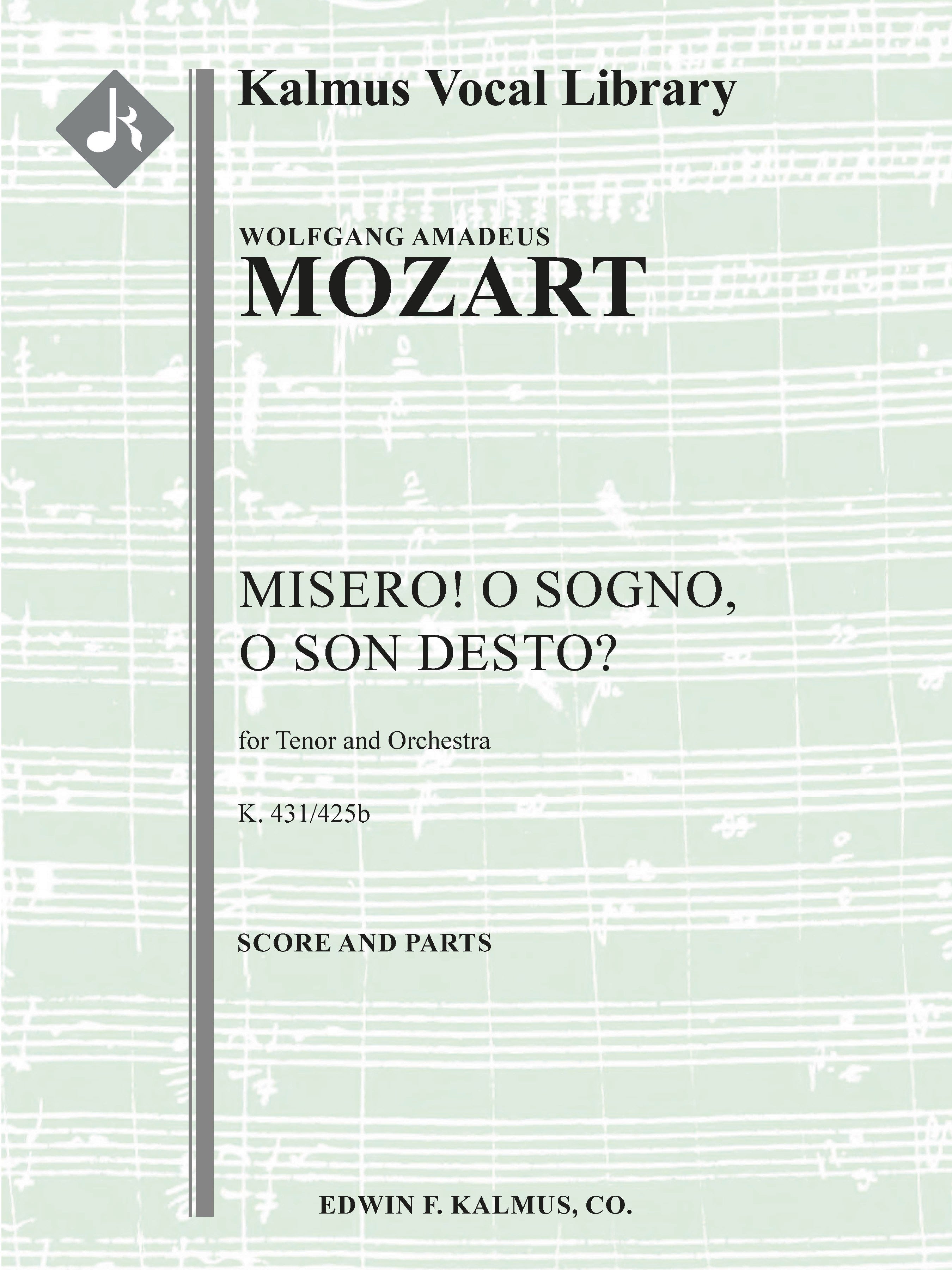 Misero! o sogno, o son desto, K. 431/425b Cover Image