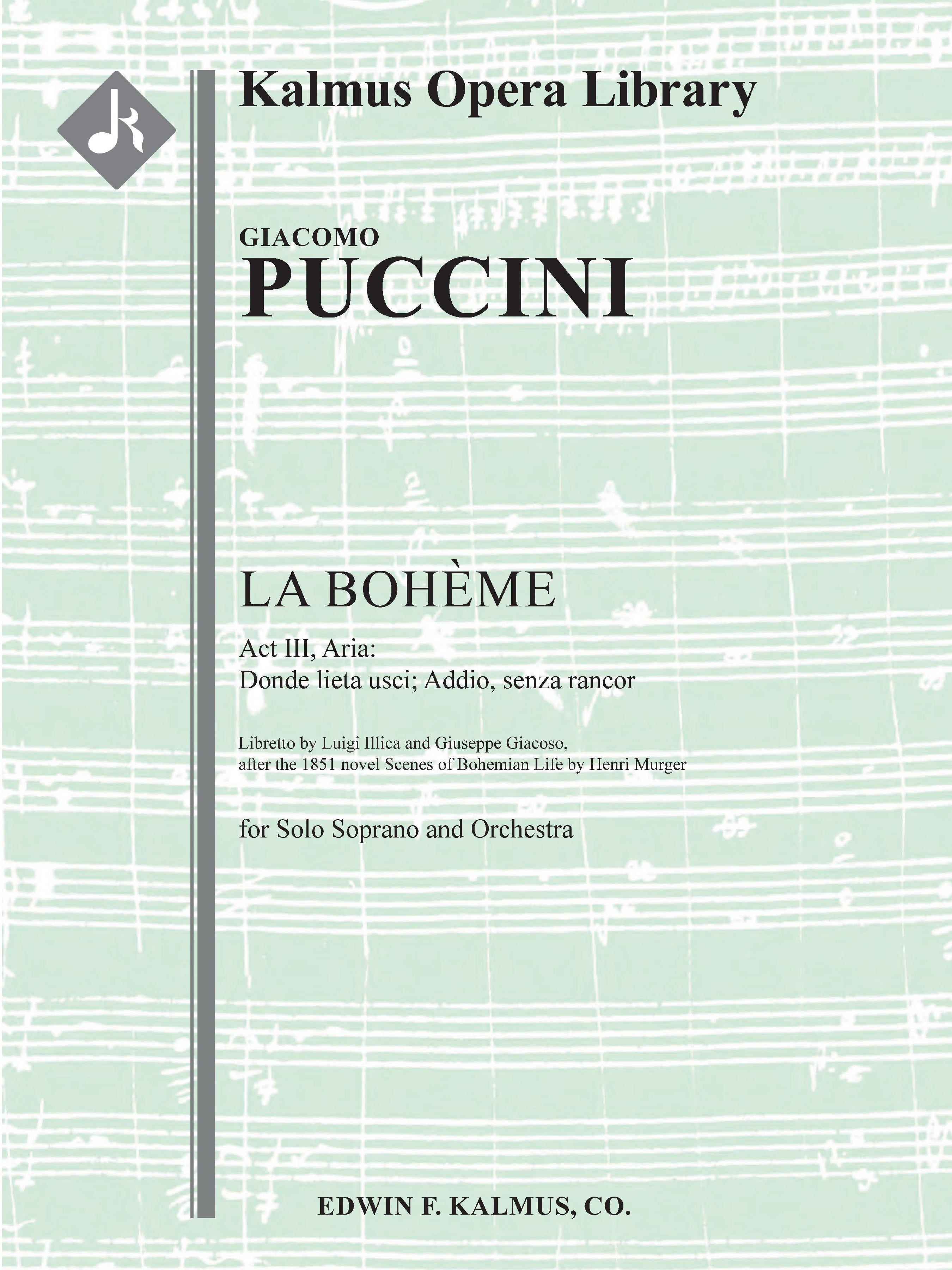 Boheme, La: Act III, Aria: Donde lieta usci; Addio, senza rancor (soprano) Cover Image
