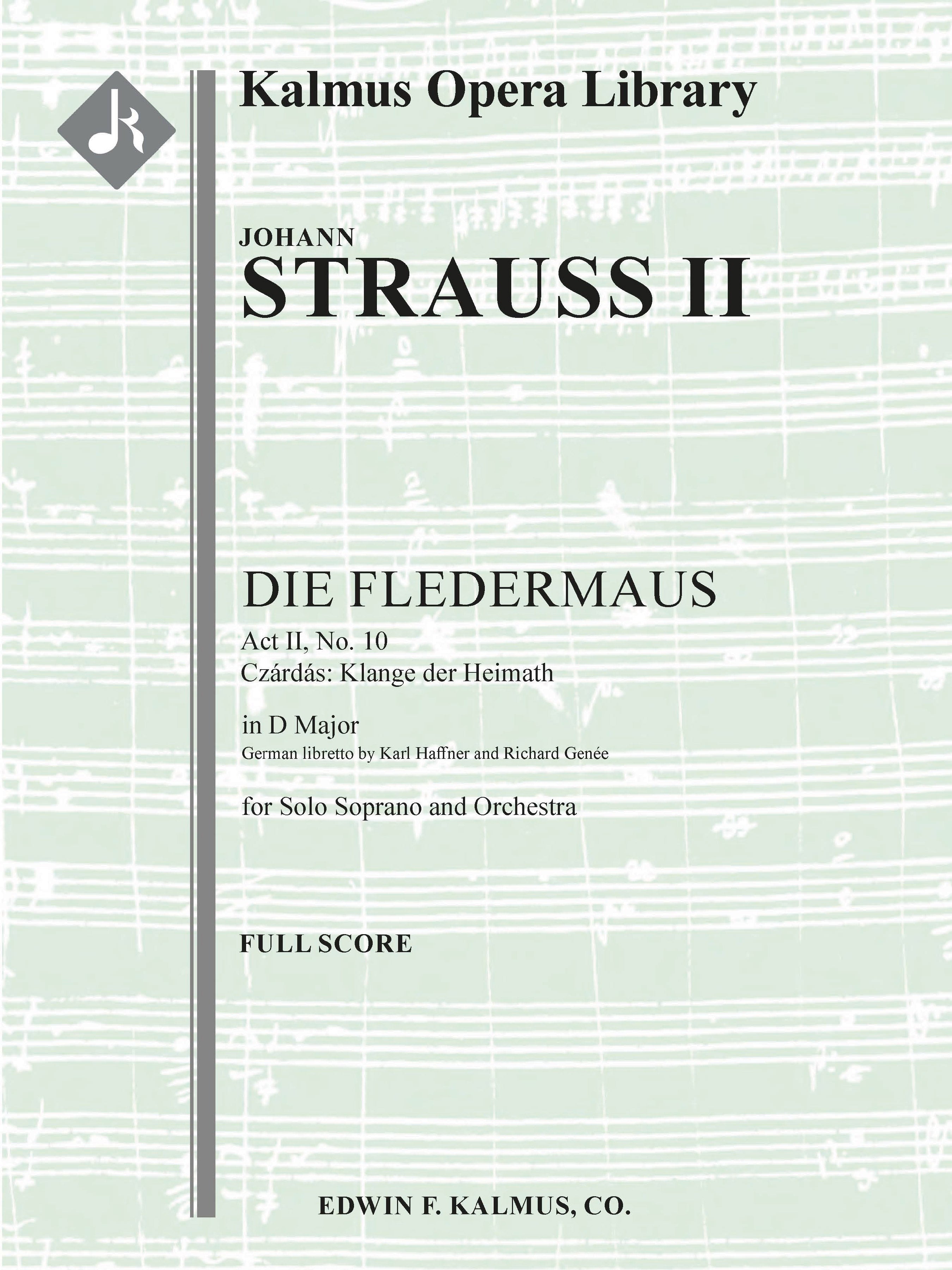 Die Fledermaus, No. 10 Act II, Czardas: Klange der Heimath (soprano) Cover Image