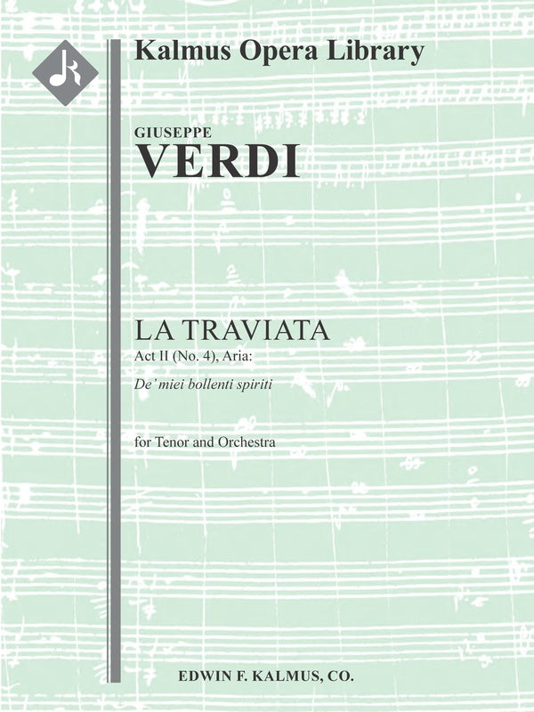 La Traviata, Act II, Aria: De' miei bollenti spiriti (tenor) Cover Image
