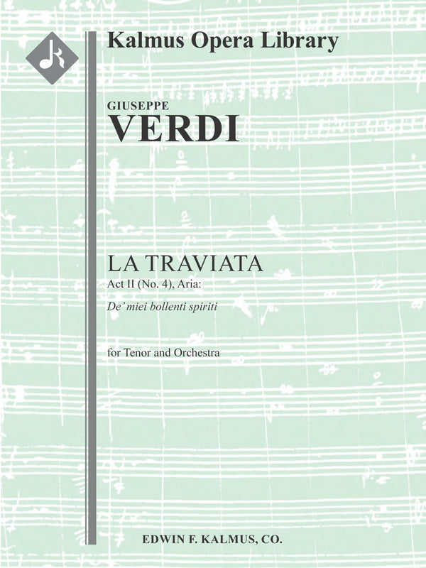 La Traviata, Act II, Aria: De' miei bollenti spiriti (tenor) Cover Image