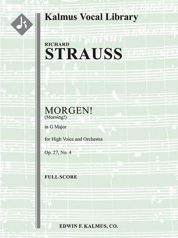 Morgen from Four Songs, Op. 27/4 [composer's transcription in G] Cover Image