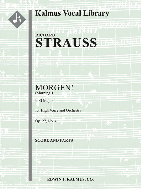 Morgen from Four Songs, Op. 27/4 [composer's transcription in G] Cover Image