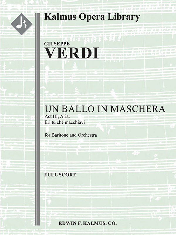 Un Ballo in Maschera: Act III, Aria: Eri tu che macchiavi Cover Image