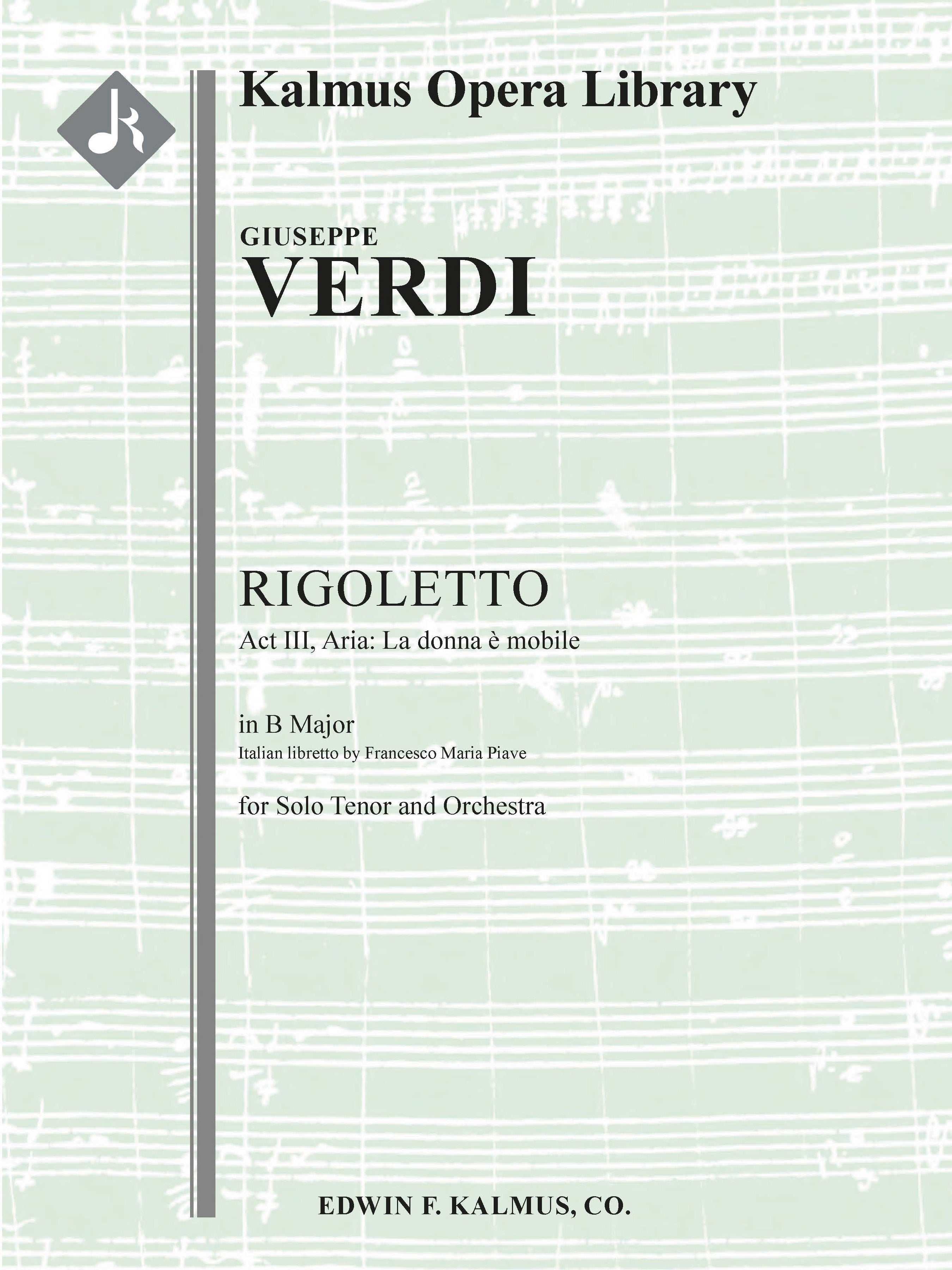 Rigoletto: Act III, Aria: La donna e mobile (tenor) Cover Image