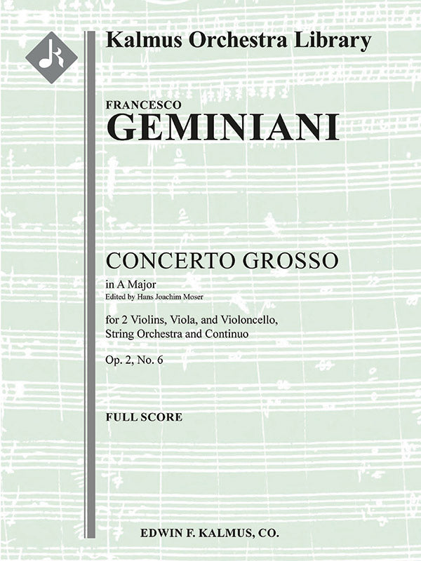 Concerto Grosso in A, Op. 2, No. 6 Cover Image